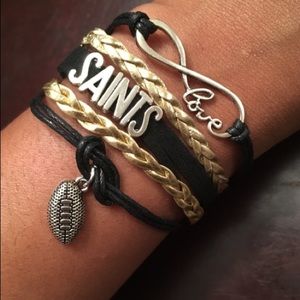 🏈 NoLo Saints braided layered football bracelet! 🙌